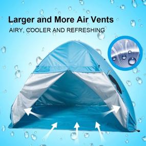 img 2 attached to ICorer Extra Large 3-4 Person Beach Cabana Tent Sun Shade Shelter - Sets Up In Seconds, Blue 78.7" L X 47.2" W X 51.2" H