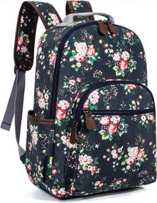 img 4 attached to Stylish And Durable Floral Backpack For Girls: Perfect For School And Travel!