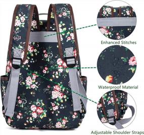 img 1 attached to Stylish And Durable Floral Backpack For Girls: Perfect For School And Travel!