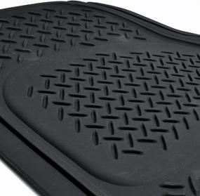 img 2 attached to 🚐 BDK Heavy Duty Rubber Floor Mats for Vans and SUVs - Full Set of 4 Pieces (3 Rows) - Trimmable All Weather Mat in Black Color - MT-713-711-BK