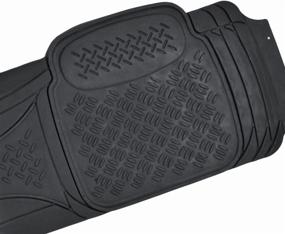 img 3 attached to 🚐 BDK Heavy Duty Rubber Floor Mats for Vans and SUVs - Full Set of 4 Pieces (3 Rows) - Trimmable All Weather Mat in Black Color - MT-713-711-BK