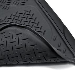 img 1 attached to 🚐 BDK Heavy Duty Rubber Floor Mats for Vans and SUVs - Full Set of 4 Pieces (3 Rows) - Trimmable All Weather Mat in Black Color - MT-713-711-BK