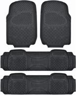 🚐 bdk heavy duty rubber floor mats for vans and suvs - full set of 4 pieces (3 rows) - trimmable all weather mat in black color - mt-713-711-bk logo