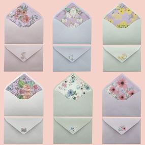 img 1 attached to Unique Flower Design Stationary Set: 48 Sheets Writing Paper + 24 Pcs A6 Envelopes With Water-Based Adhesive - SCStyle