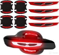 🚗 8 pack car door handle cup cover scratch protector stickers - red | reflective strips for auto outdoor safety | vehicle accessories paint protection film pad логотип