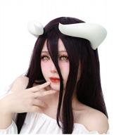 white cosplay horns with clips for bowsette costume, overlord albedo, or halloween - c-zofek accessory logo