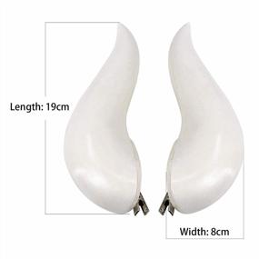 img 2 attached to White Cosplay Horns With Clips For Bowsette Costume, Overlord Albedo, Or Halloween - C-ZOFEK Accessory