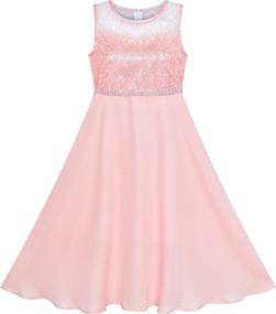 img 4 attached to 👗 Rhinestone Chiffon Bridesmaid Dresses for Girls - Trendy Girls' Clothing and Dresses