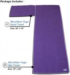 img 3 attached to Hot Yoga Mat Towel And Hand Towel Set Of 2-100% Microfiber, Non Slip, Super Absorbent, Ideal As Bikram, Ashtanga