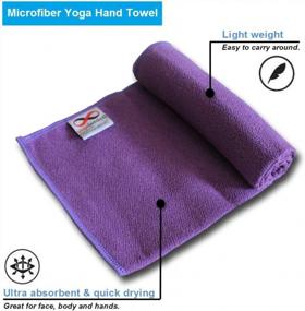 img 1 attached to Hot Yoga Mat Towel And Hand Towel Set Of 2-100% Microfiber, Non Slip, Super Absorbent, Ideal As Bikram, Ashtanga