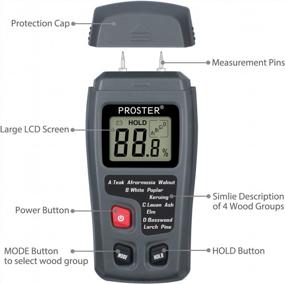 img 2 attached to Proster Digital Wood Moisture Meter Handheld LCD Damp Detector For Firewood Paper Humidity Measuring