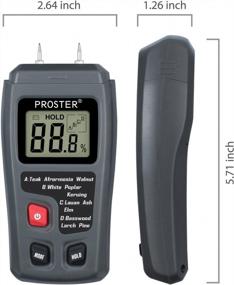 img 3 attached to Proster Digital Wood Moisture Meter Handheld LCD Damp Detector For Firewood Paper Humidity Measuring