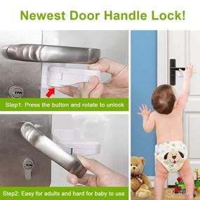 img 1 attached to 🚪 Door Lever Child Lock: Safeguard Your Home from Kids & Pets Opening Doors - Tool-Free Installation, Easy to Use (3 Pack)