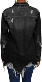 img 1 attached to Sunloudy Jacket Sleeve Button Ripped Women's Clothing : Coats, Jackets & Vests