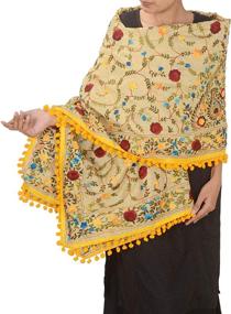 img 4 attached to Шарфы SalsaNights с вышивкой Dupatta Phulkari