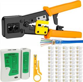 img 4 attached to Complete Network/Phone Cable Testing And Crimping Kit With Pass Through CAT6 Cat5E Cat5 RJ45 Crimp Tool, RJ12 Compatibility, 50PCS CAT5 CAT5E Pass Through Connectors, And Mini Wire Stripper