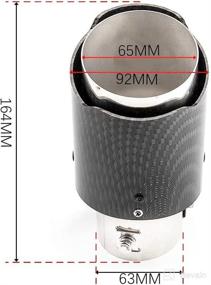 img 2 attached to 🔥 Top 10 Racing Red Flame LED Carbon Fiber Exhaust Muffler Tip - 2.5" Inlet, 4" Outlet - Straight Style for Racing Automobile Car Tail Pipe Light