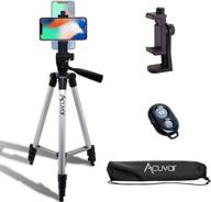 📷 acuvar 50-inch smartphone and camera tripod - compatible with iphone 12 max, 11 pro max, 11 pro, 11, xs max, xr, x 8, 8+, 7, 7 plus, android note 10 - includes rotating mount and remote логотип