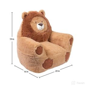 img 1 attached to 🦁 Cuddo Buddies Lion Toddler Plush Chair for Kids, Lion Character Furniture for Children, Dimensions: 19 x 20 x 16 inches
