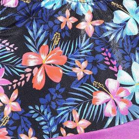 img 3 attached to Гимнастические купальники для девочек с шортами - Блестящие бабочки с цветочным узором Ярко-розовые черные велосипедки