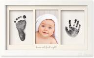 🎁 inkless baby handprint and footprint kit frame – personalized newborn picture frame – mess-free baby frame – baby keepsake gift – baby footprint handprint kit – perfect baby shower gift (alpine white) logo