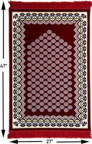 img 2 attached to Complete Your Prayers In Style With Modefa'S Thin Velvet Floral Prayer Rug Set - Red