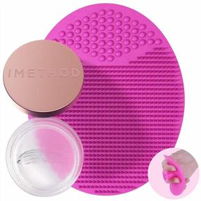 img 4 attached to IMethod Makeup Brush Cleaner - Make Up Brush Cleansers Solution With Makeup Brush Cleaner Mat, Beauty Blender Cleanser, Makeup Sponge Cleaner For Sponge Applicator, Makeup Brush