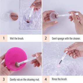 img 2 attached to IMethod Makeup Brush Cleaner - Make Up Brush Cleansers Solution With Makeup Brush Cleaner Mat, Beauty Blender Cleanser, Makeup Sponge Cleaner For Sponge Applicator, Makeup Brush