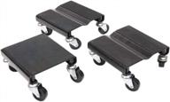 set of 3 snowmobile dollies with anti-slip rollers - 1500lb capacity moving movers logo