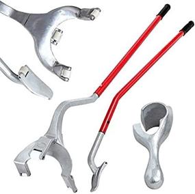 img 3 attached to Goplus Tire Changer Kit - 17.5" To 24" Steel Mount Demount Tool For Tubeless Truck Bead Breaker Manual Tire Changing (Red)