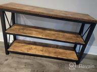 img 1 attached to BON AUGURE Industrial Sofa Console Table For Entryway, 3 Tier Foyer Table For Hallway, Rustic Hall Tables Behind Couch (47 Inch, Rustic Brown) review by Christina Miller