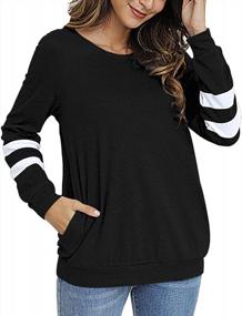 img 3 attached to Chic And Comfy: FOLUNSI Women'S Plus Size Color Block Tops With Handy Pockets