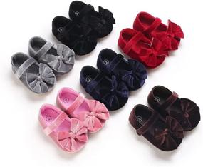 img 1 attached to ENERCAKE Non Slip Bowknot Princess Toddler Girls' Shoes : Flats