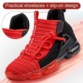 img 2 attached to JMFCHI Basketball Sneakers High Top Non Slip Boys' Shoes ~ Outdoor