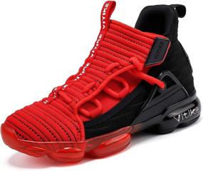 img 4 attached to JMFCHI Basketball Sneakers High Top Non Slip Boys' Shoes ~ Outdoor