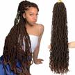 36 inch faux locs crochet hair, ombre brown soft locs crochet hair 4 packs extensible curly wavy locs crochet hair for women pre-looped synthetic goddess locs crochet hair (36 inch(4 packs),1b/30) logo