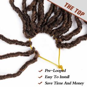 img 2 attached to 36 Inch Faux Locs Crochet Hair, Ombre Brown Soft Locs Crochet Hair 4 Packs Extensible Curly Wavy Locs Crochet Hair For Women Pre-Looped Synthetic Goddess Locs Crochet Hair (36 Inch(4 Packs),1B/30)