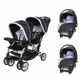 img 4 attached to Stormy Baby Trend Sit N Stand Double Stroller With Easy Fold And 2 Infant Carry Car Seats - Complete Travel System For Toddlers And Babies
