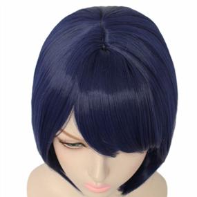 img 1 attached to Get Ready To Rock The Party With JoneTing'S Short Wavy Bob Blue Synthetic Wig & Wig Cap Set For Cosplay, Halloween & Dress Up