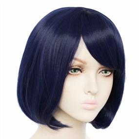 img 3 attached to Get Ready To Rock The Party With JoneTing'S Short Wavy Bob Blue Synthetic Wig & Wig Cap Set For Cosplay, Halloween & Dress Up