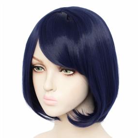 img 2 attached to Get Ready To Rock The Party With JoneTing'S Short Wavy Bob Blue Synthetic Wig & Wig Cap Set For Cosplay, Halloween & Dress Up