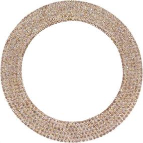 img 3 attached to 💎 Shine in Style: TopDall Crystal Diamond Champagne Steering Wheel Sticker for Jeeps