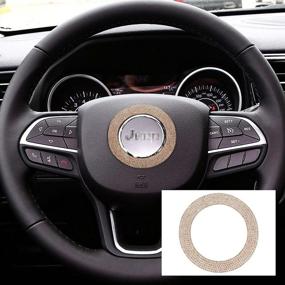 img 4 attached to 💎 Shine in Style: TopDall Crystal Diamond Champagne Steering Wheel Sticker for Jeeps