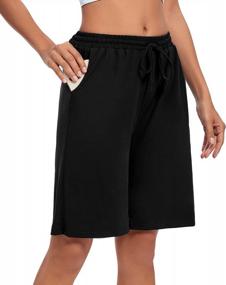 img 3 attached to ASIMOON Womens Bermuda Shorts Lounge Athletic Shorts Loose Running Gym Shorts Casual Long Yoga Shorts With Pockets