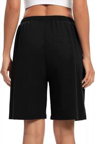 img 2 attached to ASIMOON Womens Bermuda Shorts Lounge Athletic Shorts Loose Running Gym Shorts Casual Long Yoga Shorts With Pockets