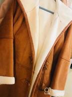 img 1 attached to AlvaQ Womens Winter Warm Lapel Sherpa Fleece Coat Faux Fur Inside Down Denim Jacket Outwear review by Jeffrey Crutcher