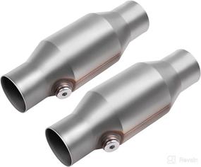img 4 attached to 🚗 AUTOSAVER88 ATCC0011 [2 Pack] High-Performance 2.5" Inlet/Outlet Universal Catalytic Converters with O2 Port - EPA Compliant
