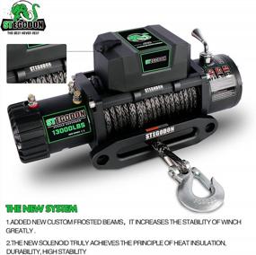 img 1 attached to New Electric Winch T3 With 13000 Lb. Load Capacity, Synthetic Rope, Hawse Fairlead, Wireless Remotes And Waterproof IP67 Design - All-Black Finish