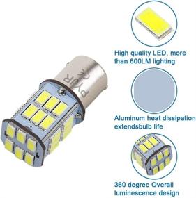 img 1 attached to High-Performance 1157 LED Bulb in White | Bay15d 7528 2357 2057 LED 8W Bulb | PYJR DC10-30V 6000K 800 lm for Tail/Brake, Backup Light | Ideal for Car, RV, Trailer, Boat, Motorcycle | Pack of 2