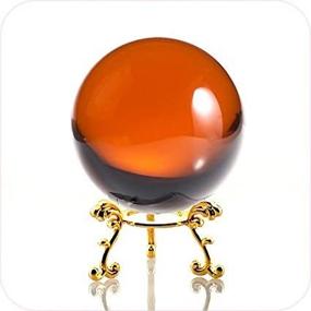 img 4 attached to Amlong Crystal Amber 60Mm (2.3 Inch) Crystal Ball With Golden Flower Stand And Gift Package